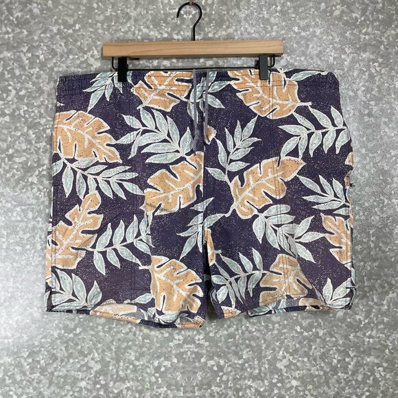 Newport Blue Men's Blue Vintage 90's Swim Trunks - Size XL - 1990's Board Shorts - Picture 1 of 7